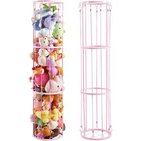 Metal Stuffed Animal Zoo Storage Holder Standing, Simple Installation, Durable Soft Toy Storage Organizer Shelves Basket, Suitable for Bedroom Nursery Play Room Decor