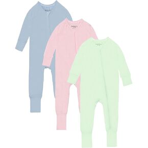 Baby Footless Pajamas,Rayon Made From Bamboo Footie Sleepers,Long Sleeve with Two Way Zipper Rompers 0-24 Months in Saudi Arabia