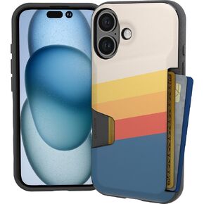 Smartish® iPhone 16 Wallet Case - Wallet Slayer Vol. 1 [Slim + Protective] Credit Card Holder - Drop Tested Hidden Card Slot Cover Compatible with Apple iPhone 16 - Black Tie Affair
