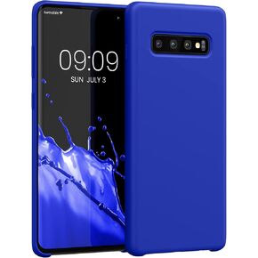 حافظة kwmobile متوافقة مع حافظة سامسونج جالاكسي S10 Plus / S10+ - غطاء هاتف من السيليكون TPU مع لمسة نهائية ناعمة - أزرق بلطيقي