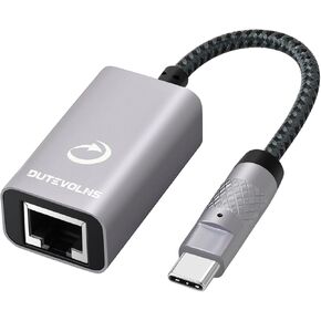 USB C to Ethernet Adapter, USB Type C Male to Rj45 Female Cable, Laptops LAN Adapter for MacBook, Dell XPS, Samsung