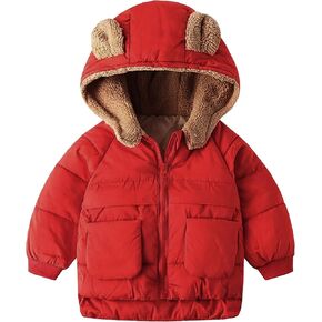 TUONROAD Baby Girls Coats for 6 Months-5 Years Toddlers Boy Winter Jacket Warm Bear Hooded Outdoor Coats Size 5
