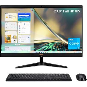 Acer Aspire C27-1800-UR12 AIO Desktop | 27" Full HD IPS Display | Intel Core i5-12450H | Intel UHD Graphics | 16GB DDR4 | 1TB PCIe Gen 4 SSD | Intel Wireless Wi-Fi 6E | Wireless Keyboard & Mouse