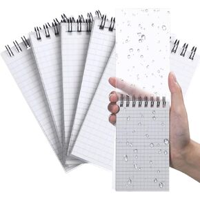 12 Pcs Waterproof Notebook 3" x 5" All Weather Pocket Notepads Police Notepad Weatherproof Spiral Notebook Steno Pads Spiral Memo Pads Journal Notepad for Outdoor (Gray)