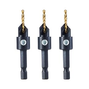 toolant Silence Combination Countersink Drill Bits, #6, 3pack, High-Speed Steel Counter Sink Drill Bit for US Wood Screw