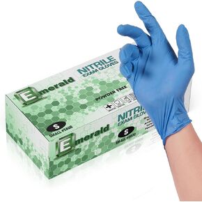 Emerald Nitrile Exam Gloves - Medical Grade Powder Free Latex Free Disposable Multipurpose Food Safe - 3.5 mil, Medium