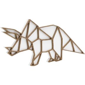 ديكور حائط على شكل ديناصور من NIKKY HOME لغرفة الأولاد، لوحة فنية جدارية خشبية على شكل ديناصور هندسي كهدية للأطفال، لافتة معلقة ممتعة للأطفال الأولاد وغرفة اللعب وغرفة اللعب - تيرانوصور ريكس in Kuwait