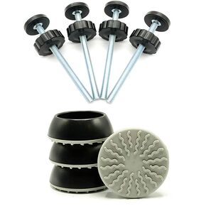 VMAISI 12MM 4 Pack Baby Extender Extension-Child Safety Pressure Mounted Baby Gate Threaded Spindle Rods Replacement Parts Bundle with Wall Protector for Stairs Cup Guard (White, 12MM)