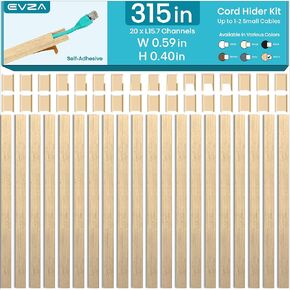 Decorative Electrical Cord Covers Wall - 315in One-Cord Cable Concealer Kit, Wires Cover for Hiding 1-2 Small Cords, PVC Wire Covers for Cords on Wall, Cable Raceway, Conduit, Cord Hider Wall Mount TV