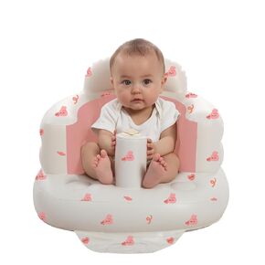 Inflatable Baby Seat for Babies 3-36 Months, Built in Air Pump Baby Chair Sit Me up Floor Seat for Baby, Bumbo Seat for Learning to Sit, Feeding, Camping (Bear)