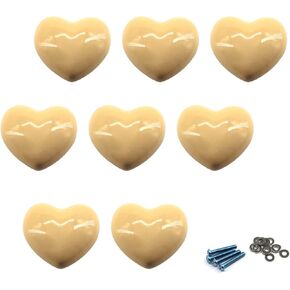 Pink Door Knobs Ceramic Drawer Pull Handle Kids Room Cupboard Knobs with Screws (8 Pieces Come with Screws and Shims)