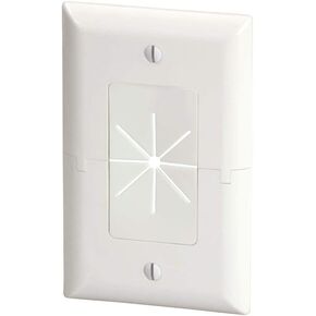 Monoprice Split Plate - with Flexible Opening, Low Profile Design, Easily Holds Up to 6 Cables, White