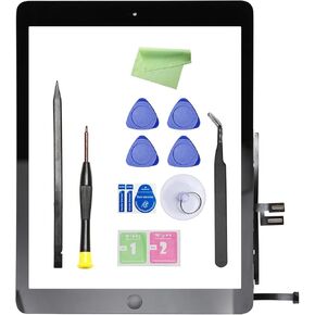 Screen Replacement for Ipad 9th - Digitizer Replacement Parts Kits for Ipad 9th Generation 2021 10.2 Inch Model A2602 A2603 A2604 A2605 with Home Button & Repair Tools Kits (Black)