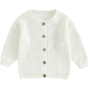 Newborn Baby Girl Boy Cute Long Sleeve Button Up Cardigan Toddler Knit Sweater Infant Fall Winter Clothes