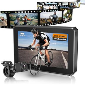 Bike Rear View Camera with Recording,4.3'' HD 1080P Monitor Bicycle Rear View Camera,5000Mah,64G TF Card, Mirror Switching,Color Night Vision,Easy Installation for E-Bike,Mountain, Road Bike
