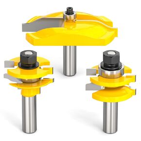 3PCS Raised Panel Cabinet Door Router Bit Set 1/2 Inch Shank Woodworking Carbide Joinery Wood Milling Cutter for Cabinet Door, Frames and More