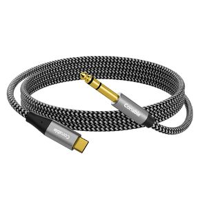USB C to 6.35mm TRS Stereo Audio Cable 8 FT, USB Type-C to 1/4" Audio Adapter Aux Jack Stereo Cord, Gold-Plated Connector, Nylon Braided Jacket, DAC Chip, Hi-Fi Sound Quality