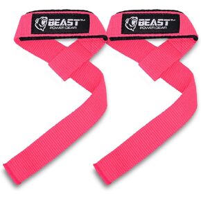 Lifting Straps for Weightlifting - Deadlift Strap Cotton Padded, Silicone Grip & Plain Wrist Straps for Powerlifting, Bodybuilding, Strength Training (Pair)
