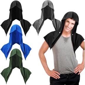Bencailor 4 Pack Cooling Hoodie Towels for Men Cooling Towels for Neck and Face Cooling Head Wrap for Sport Workout Camping(Black and Dark Gray)