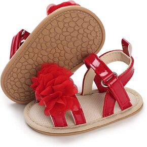 COSANKIM Baby Girl Sandals Rubber Sole Summer Outdoor Infant First Walker Crib Dress Shoes Baby Sandals
