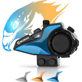 Moman Motorcycle Intercom Headset, CP-S 8 Riders 2000M Group Helmet Communication System, Universal Pairing with Noise Cancellation Music Sharing Waterproof for Snowmobile, Helmet-Intercom-Headset