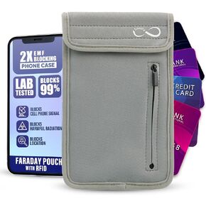 Radiation Blocker for Cell Phone w/Cell Phone Jammer - 2X EMF Protection for Cell Phone W Duel Anti Radiation Cell Phone Case - EMF Blocking Phone Case Fabric Radiation Blocking Cell Phone Case Black