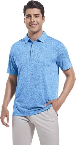 Men's Quick Dry Golf Polo Shirt Moisture Wicking Performance Short Sleeve Athletic Golf Shirts for Men in Saudi Arabia