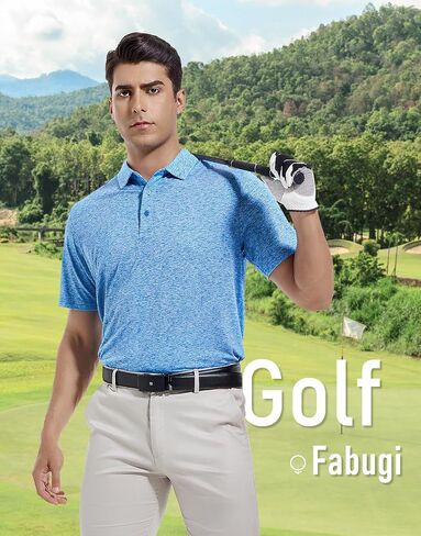 Men's Quick Dry Golf Polo Shirt Moisture Wicking Performance Short Sleeve Athletic Golf Shirts for Men in Saudi Arabia