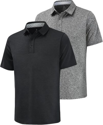 Men's Quick Dry Golf Polo Shirt Moisture Wicking Performance Short Sleeve Athletic Golf Shirts for Men in Saudi Arabia