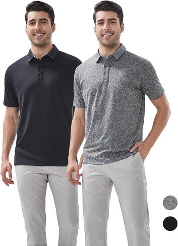 Men's Quick Dry Golf Polo Shirt Moisture Wicking Performance Short Sleeve Athletic Golf Shirts for Men in Saudi Arabia