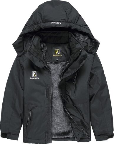 سترة تزلج للأولاد من Keevoom، معطف شتوي دافئ وسميك للثلج، مقاوم للرياح للأطفال في الهواء الطلق in Kuwait