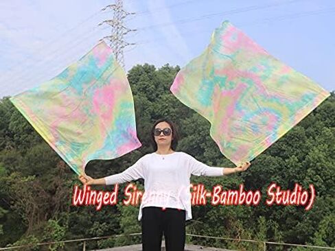 Winged Sirenny 40" Feather Light Prophetic Worship Silk Flex Flag, Church Liturgical Praise Adoration Dance Banner (Flame) in Saudi Arabia