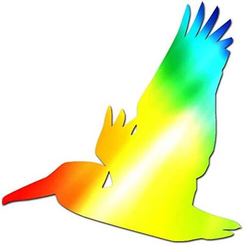 Flying Pelican Bird - Vinyl Decal Sticker - 3.75" x 3.75" - Black in Saudi Arabia