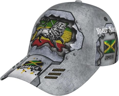 Jamaica Flag Baseball Cap Unisex Novelty Lions Printed Hat Map Badge Baseball Hats Dad Cap Jamaica Hat for Men and Women in Saudi Arabia