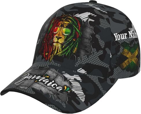 Jamaica Flag Baseball Cap Unisex Novelty Lions Printed Hat Map Badge Baseball Hats Dad Cap Jamaica Hat for Men and Women in Saudi Arabia