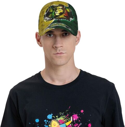 Jamaica Flag Baseball Cap Unisex Novelty Lions Printed Hat Map Badge Baseball Hats Dad Cap Jamaica Hat for Men and Women in Saudi Arabia