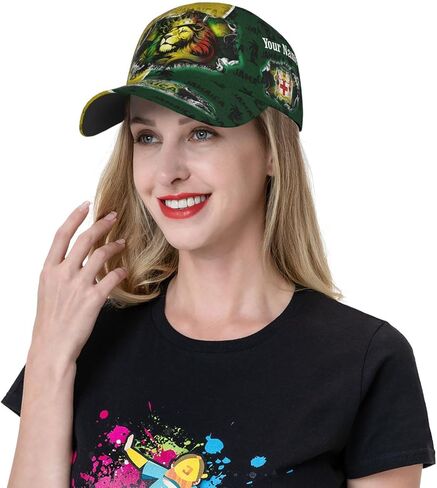Jamaica Flag Baseball Cap Unisex Novelty Lions Printed Hat Map Badge Baseball Hats Dad Cap Jamaica Hat for Men and Women in Saudi Arabia