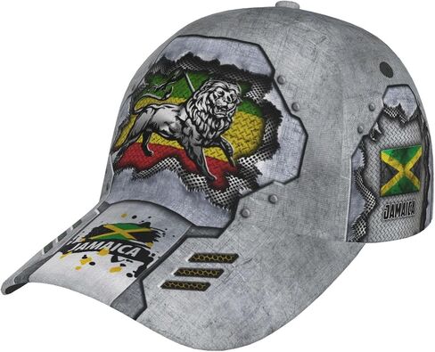 Jamaica Flag Baseball Cap Unisex Novelty Lions Printed Hat Map Badge Baseball Hats Dad Cap Jamaica Hat for Men and Women in Saudi Arabia