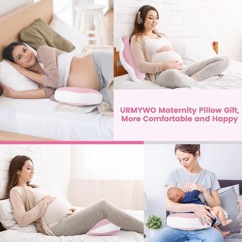 URMYWO Pregnancy Pillow - Cozy Pregnancy Pillows for Sleeping, Maternity Pillow Body Pillow Support for Back, Legs, Belly, HIPS with Adjustable Pillow & Laundry Bag, Ideal Gifts for Pregnant Women in Saudi Arabia