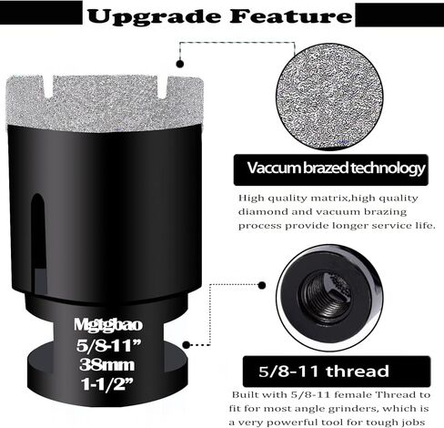 4 قطع من رؤوس المثقاب الأساسية الماسية الجافة من Mgtgbao، طقم منشار ثقب الماس لزجاج حجر الرخام والسيراميك والبورسلين مع خيط 5/8-11 بمقاس 3/4 بوصة (19 مم)، 1-1/8 بوصة (28 مم)، 1-3/8 " (35 ملم) مع ساق سداسية مقاس 3/8. in Kuwait