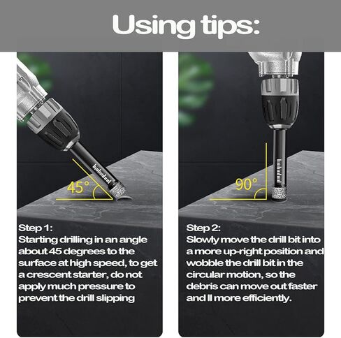 4 قطع من رؤوس المثقاب الأساسية الماسية الجافة من Mgtgbao، طقم منشار ثقب الماس لزجاج حجر الرخام والسيراميك والبورسلين مع خيط 5/8-11 بمقاس 3/4 بوصة (19 مم)، 1-1/8 بوصة (28 مم)، 1-3/8 " (35 ملم) مع ساق سداسية مقاس 3/8. in Kuwait