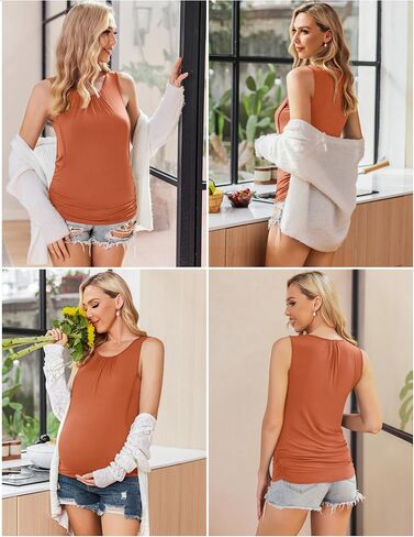 Ekouaer Women's Nursing Tank Tops for Breastfeeding 3 Packs Maternity Shirts Double Layer Pregnancy Clothes S-XXL in Saudi Arabia