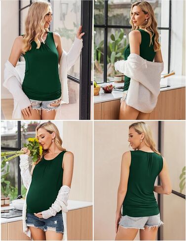 Ekouaer Women's Nursing Tank Tops for Breastfeeding 3 Packs Maternity Shirts Double Layer Pregnancy Clothes S-XXL in Saudi Arabia