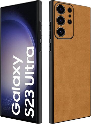 حافظة لهاتف Samsung S23 Ultra 5G (2023)، حافظة جلدية PU وجلد سويدي، حافظة فاخرة خفيفة الوزن مضادة للاهتزاز ومضادة للانزلاق لهاتف Samsung S23 Ultra 5G، للرجال والنساء (أزرق) in Saudi Arabia