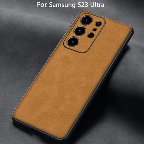 حافظة لهاتف Samsung S23 Ultra 5G (2023)، حافظة جلدية PU وجلد سويدي، حافظة فاخرة خفيفة الوزن مضادة للاهتزاز ومضادة للانزلاق لهاتف Samsung S23 Ultra 5G، للرجال والنساء (أزرق) in Saudi Arabia