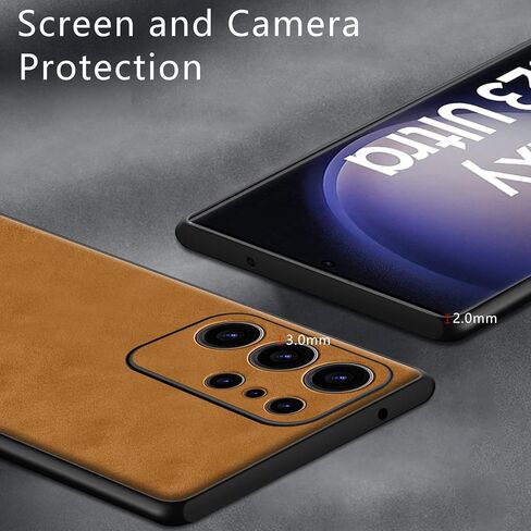 حافظة لهاتف Samsung S23 Ultra 5G (2023)، حافظة جلدية PU وجلد سويدي، حافظة فاخرة خفيفة الوزن مضادة للاهتزاز ومضادة للانزلاق لهاتف Samsung S23 Ultra 5G، للرجال والنساء (أزرق) in Saudi Arabia