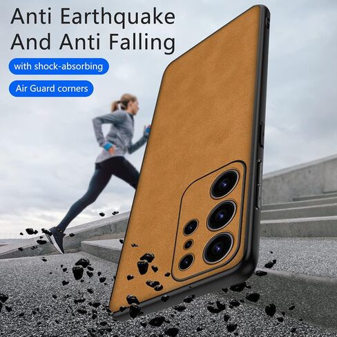 حافظة لهاتف Samsung S23 Ultra 5G (2023)، حافظة جلدية PU وجلد سويدي، حافظة فاخرة خفيفة الوزن مضادة للاهتزاز ومضادة للانزلاق لهاتف Samsung S23 Ultra 5G، للرجال والنساء (أزرق) in Saudi Arabia