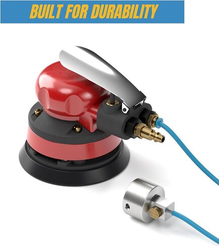 جهاز تلميع هوائي، قرص سنفرة مداري رطب مقاس 5 بوصات، مجموعة آلة طحن وملمع هواء النخيل العملي المحمول مع أنبوب مياه مشترك مدخل لتلميع الخشب المعدني، والصنفرة in Kuwait