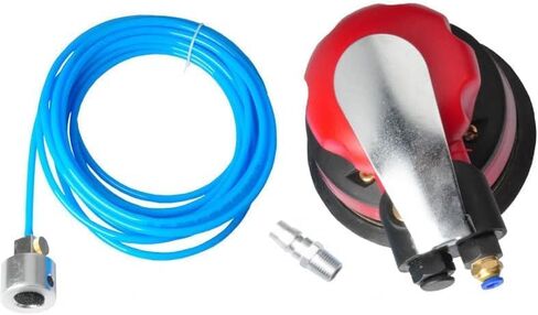 جهاز تلميع هوائي، قرص سنفرة مداري رطب مقاس 5 بوصات، مجموعة آلة طحن وملمع هواء النخيل العملي المحمول مع أنبوب مياه مشترك مدخل لتلميع الخشب المعدني، والصنفرة in Kuwait