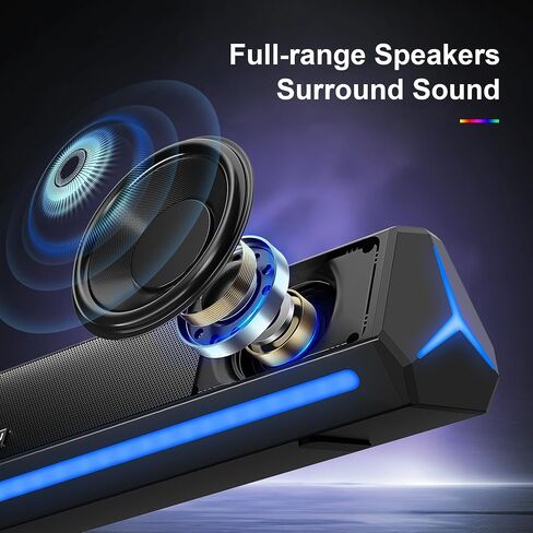 مكبرات صوت للكمبيوتر من Passau مع مضخم صوت، مكبرات صوت ستيريو HiFi 2.1ch للكمبيوتر الشخصي مع صوت جهير عميق، اتصال Bluetooth/AUX/HDMI(ARC) لشاشة سطح المكتب والكمبيوتر الشخصي والهواتف والكمبيوتر المحمول والأجهزة اللوحية in Kuwait